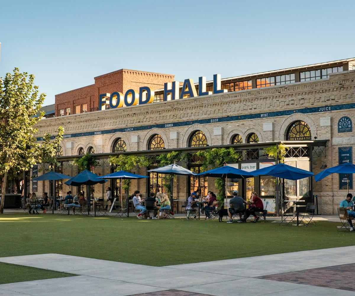 Food Hall set in the historic Bottling Department building and delivering to Pearl Park