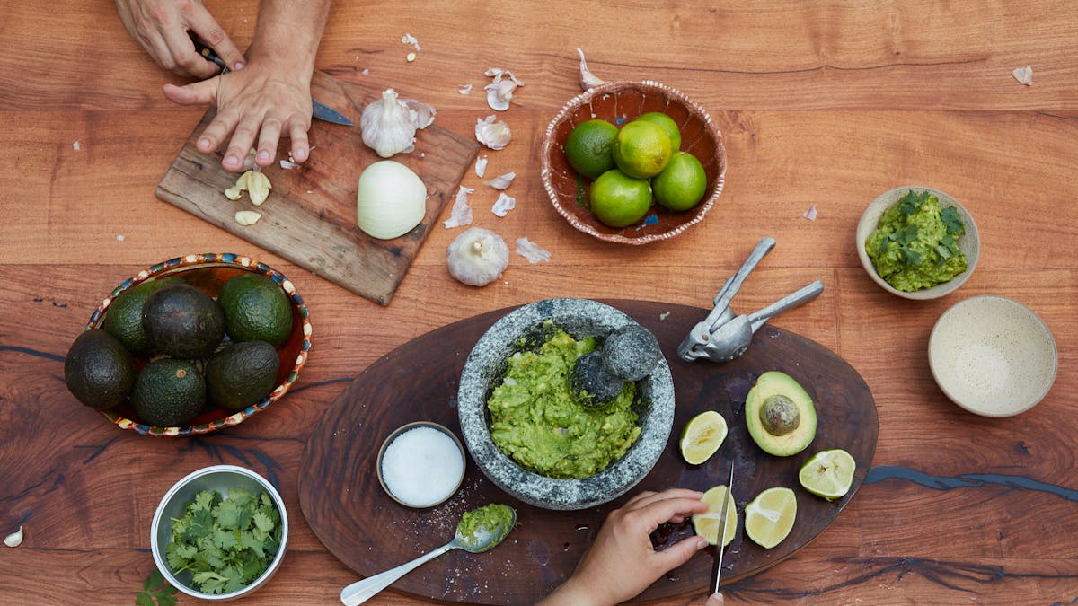 food on a wooden cutting board
