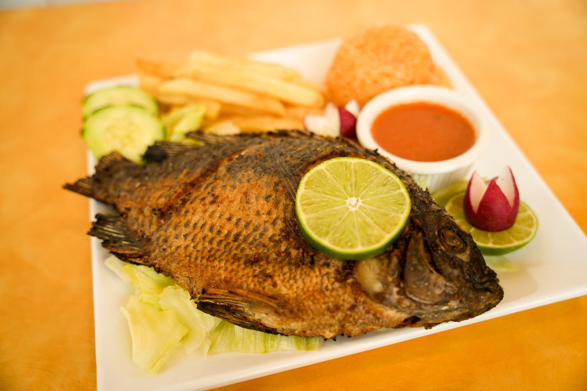 a plate of food on a table