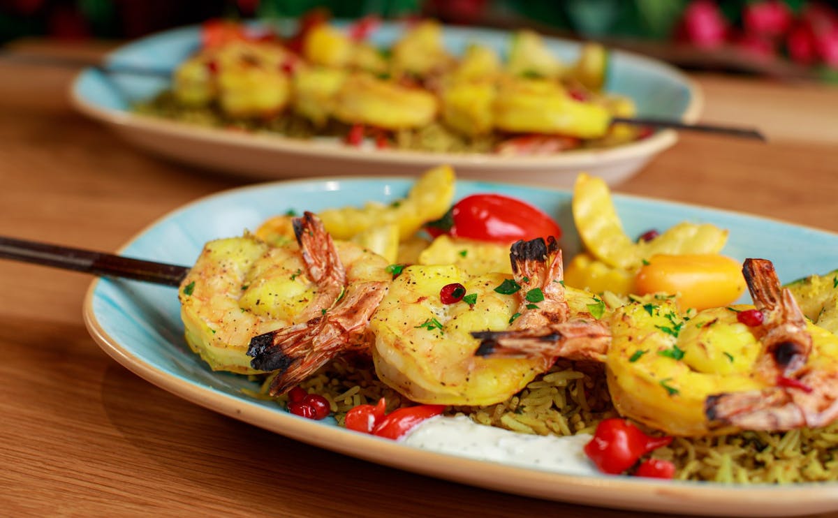 a plate of food on a table