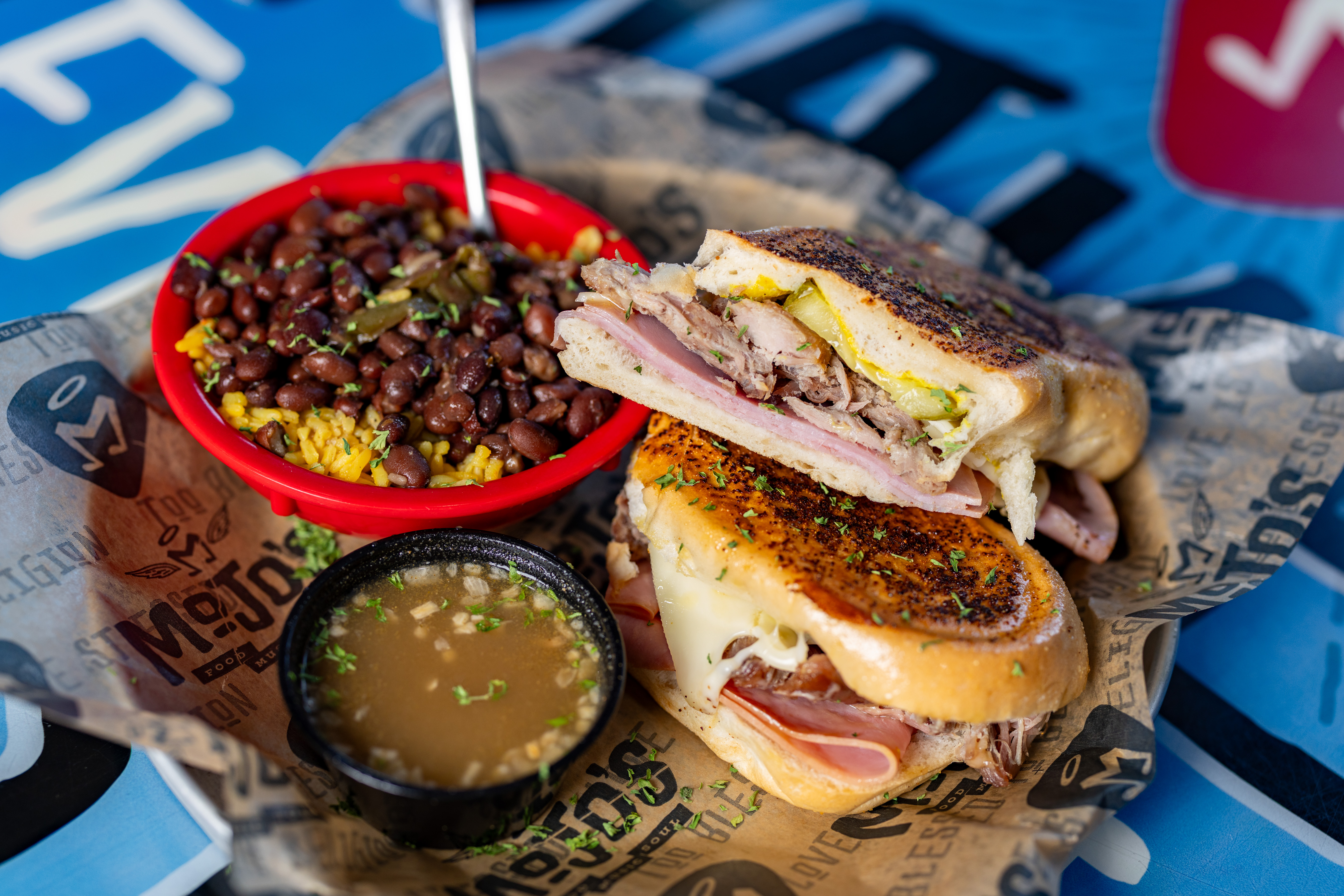 a sandwich sitting on top of a table