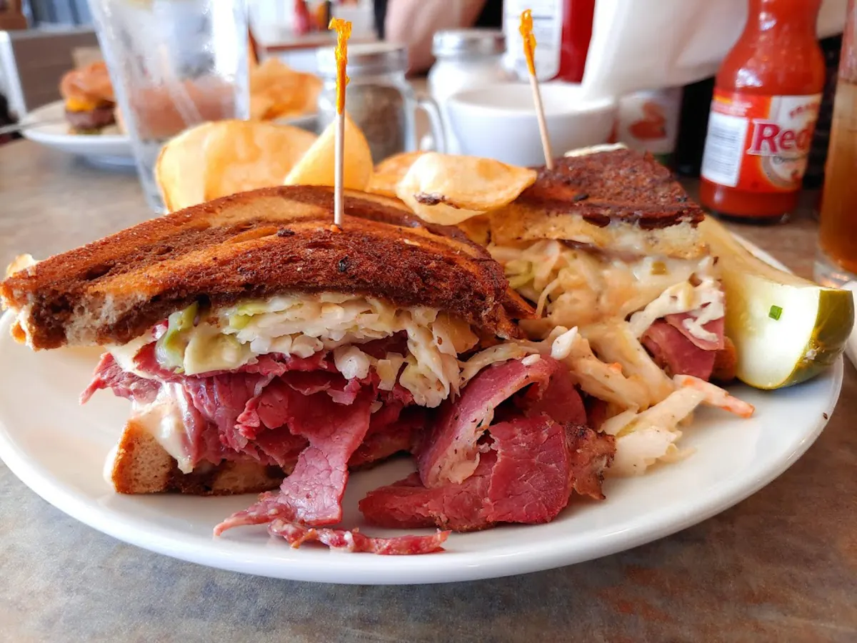 a close up of a sandwich on a plate
