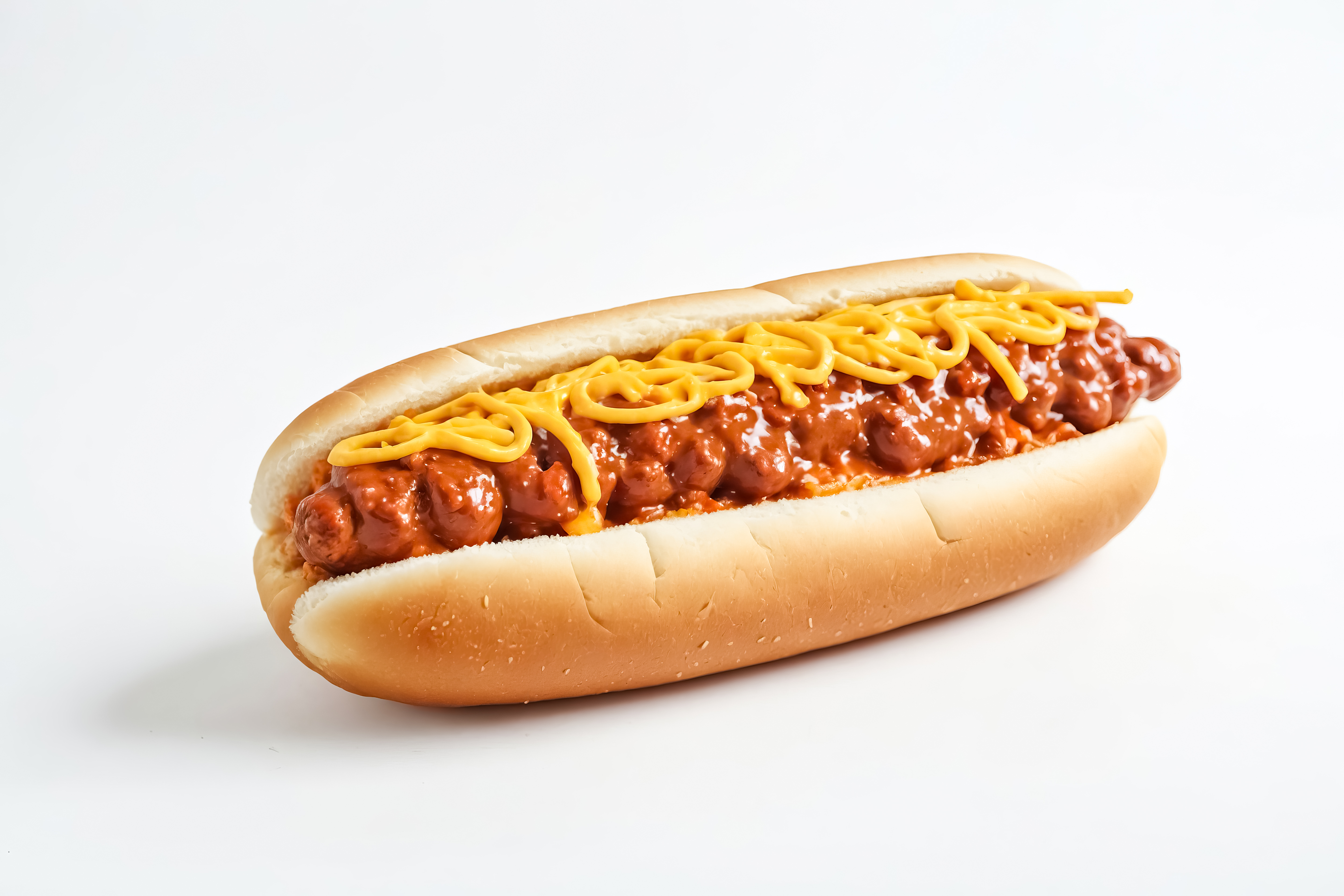 a hot dog with chili and cheese