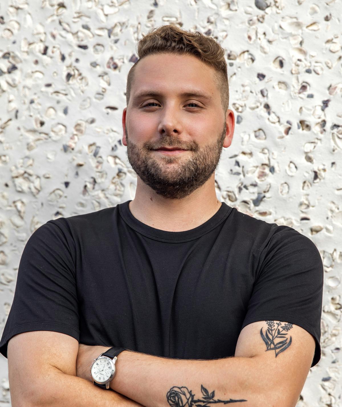 a man looking at the camera