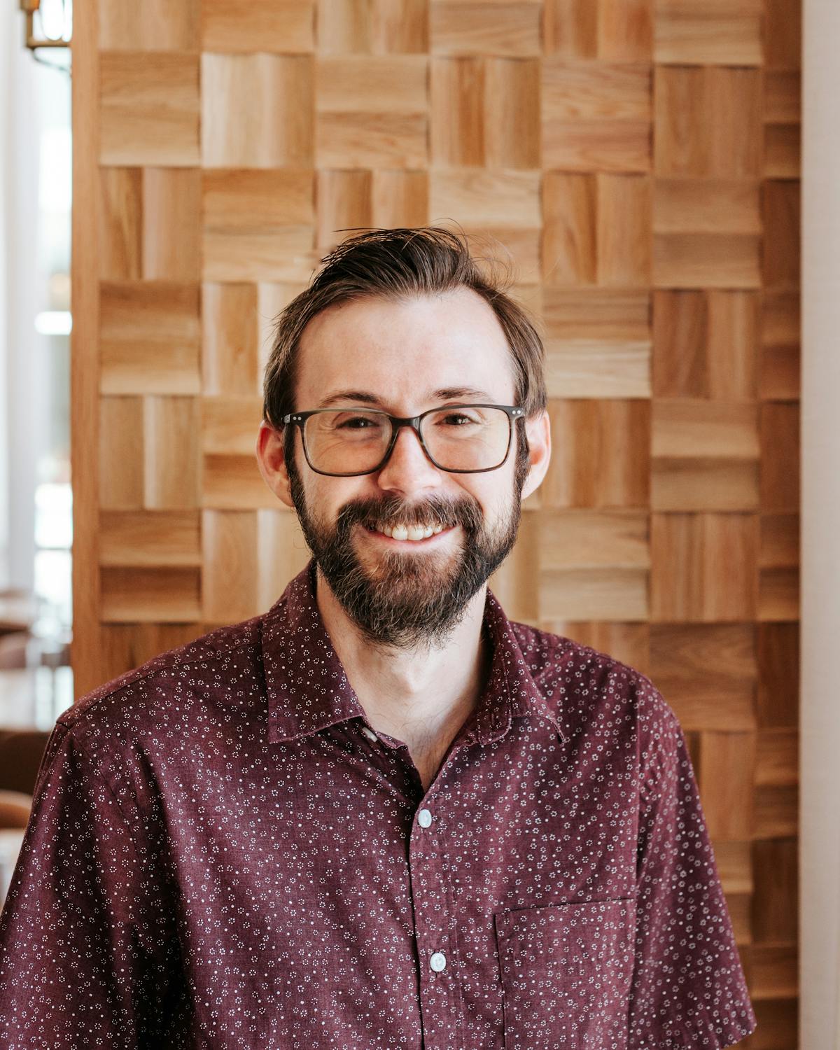 a man wearing glasses