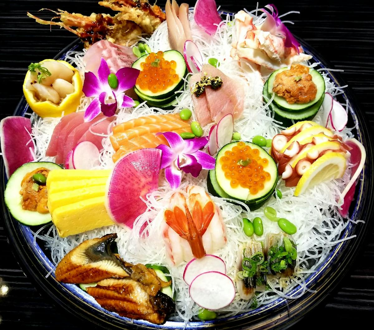 a bunch of food on a table