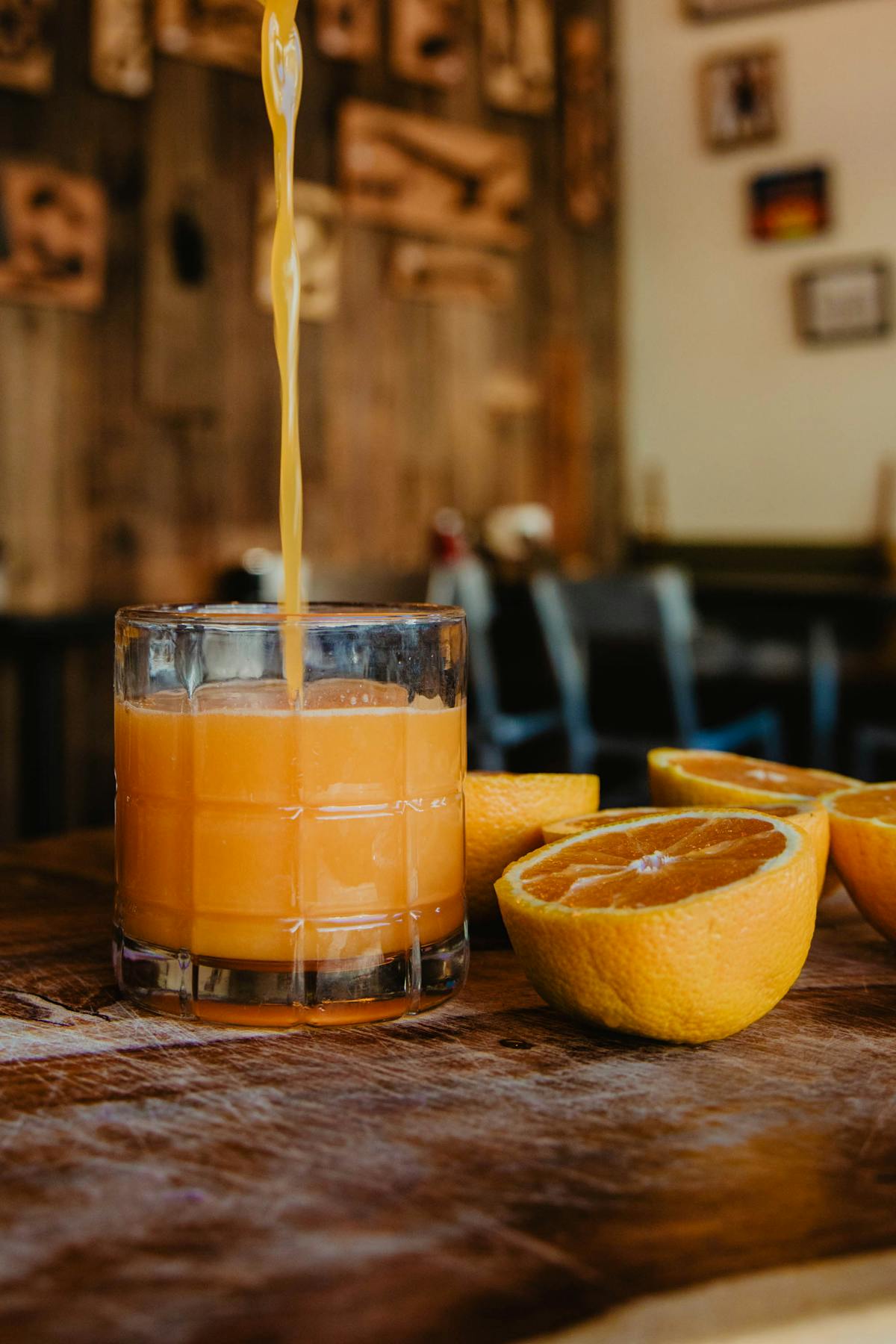 a glass of orange juice