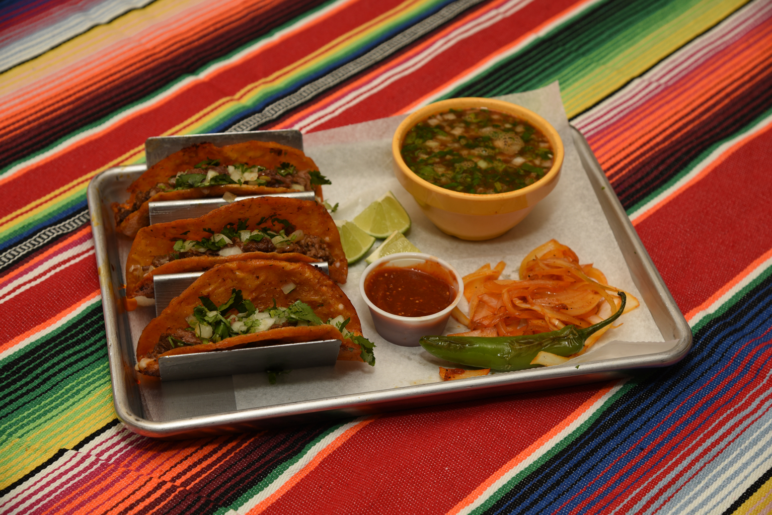 a tray of food on a plate