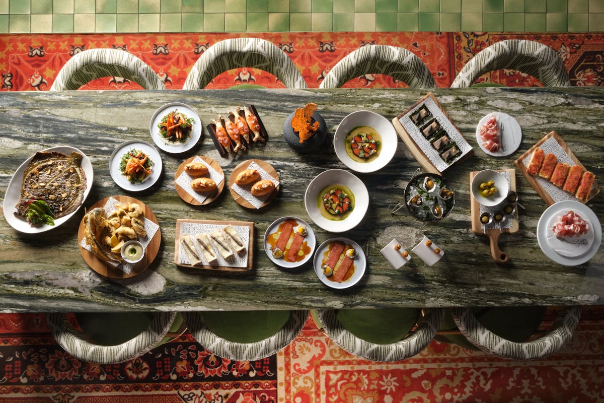 a bunch of food on a table