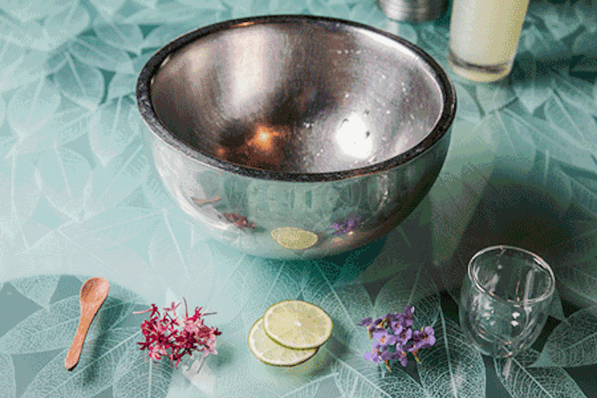 a bowl of food on a table