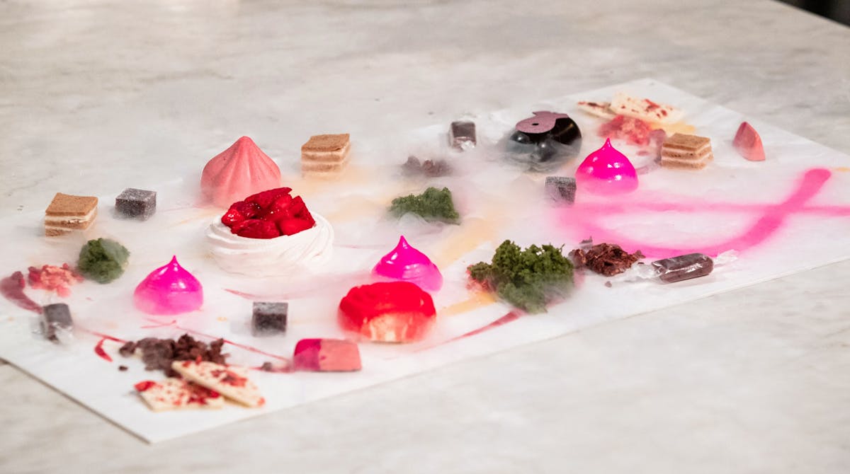 a piece of cake on a plate