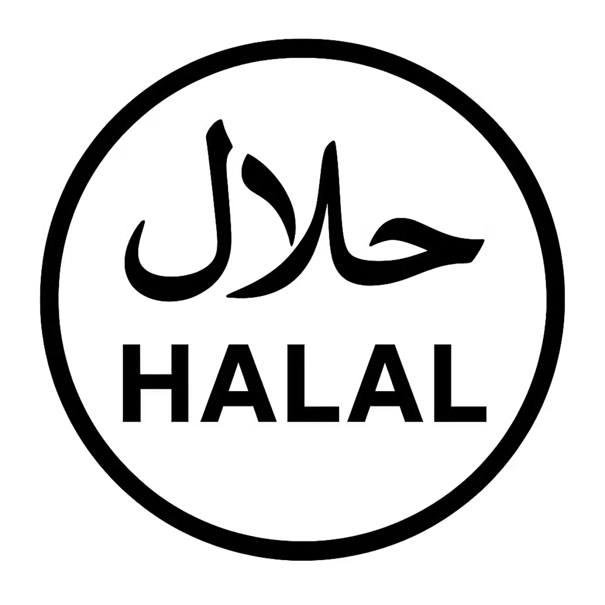 a black circle with text