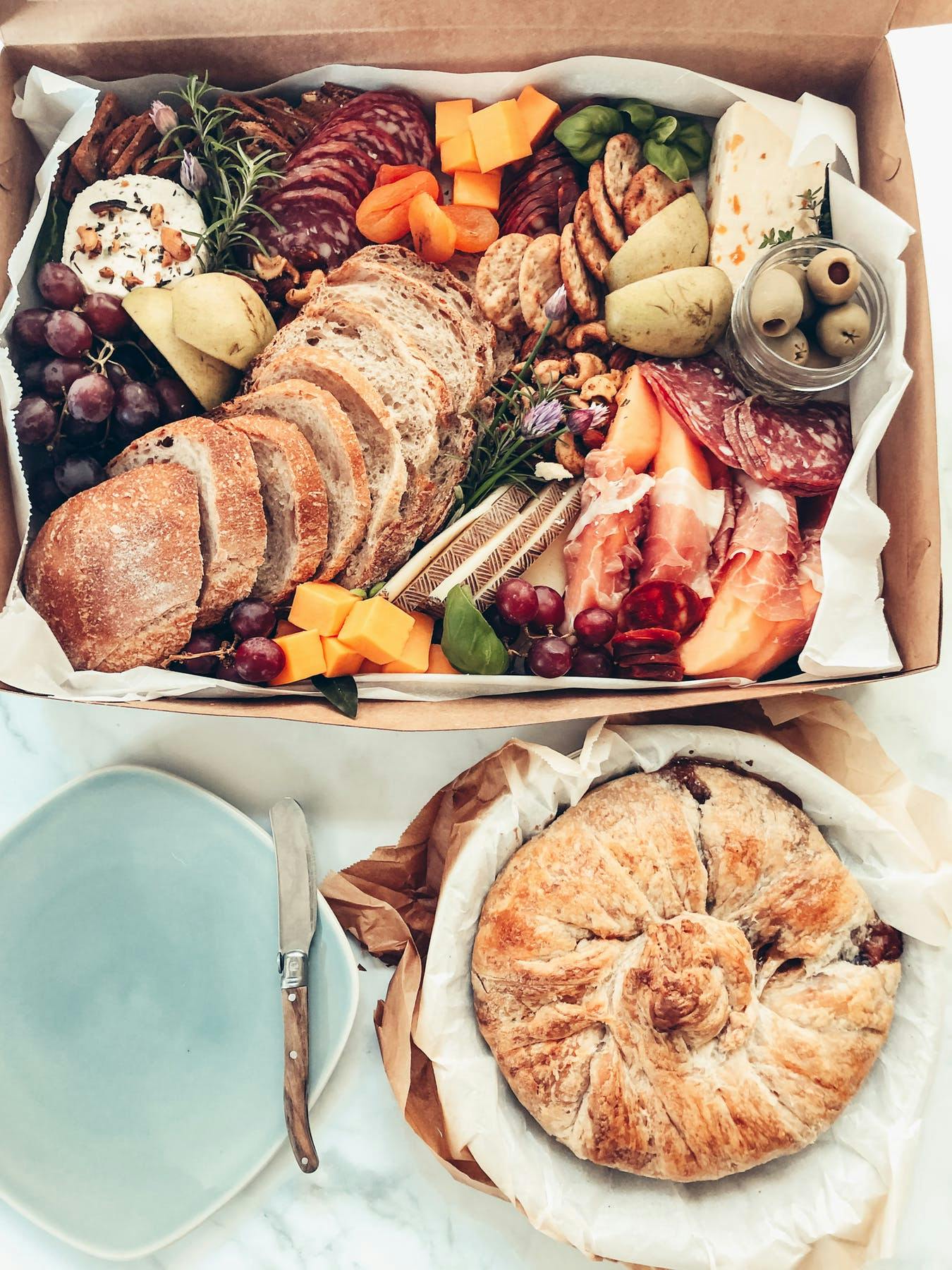 a box filled with different types of food