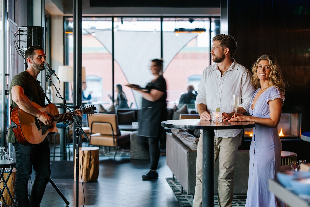 a group of people sitting at a table