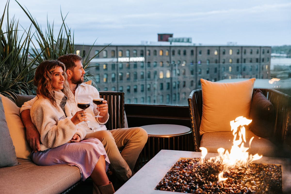 a person sitting on a couch