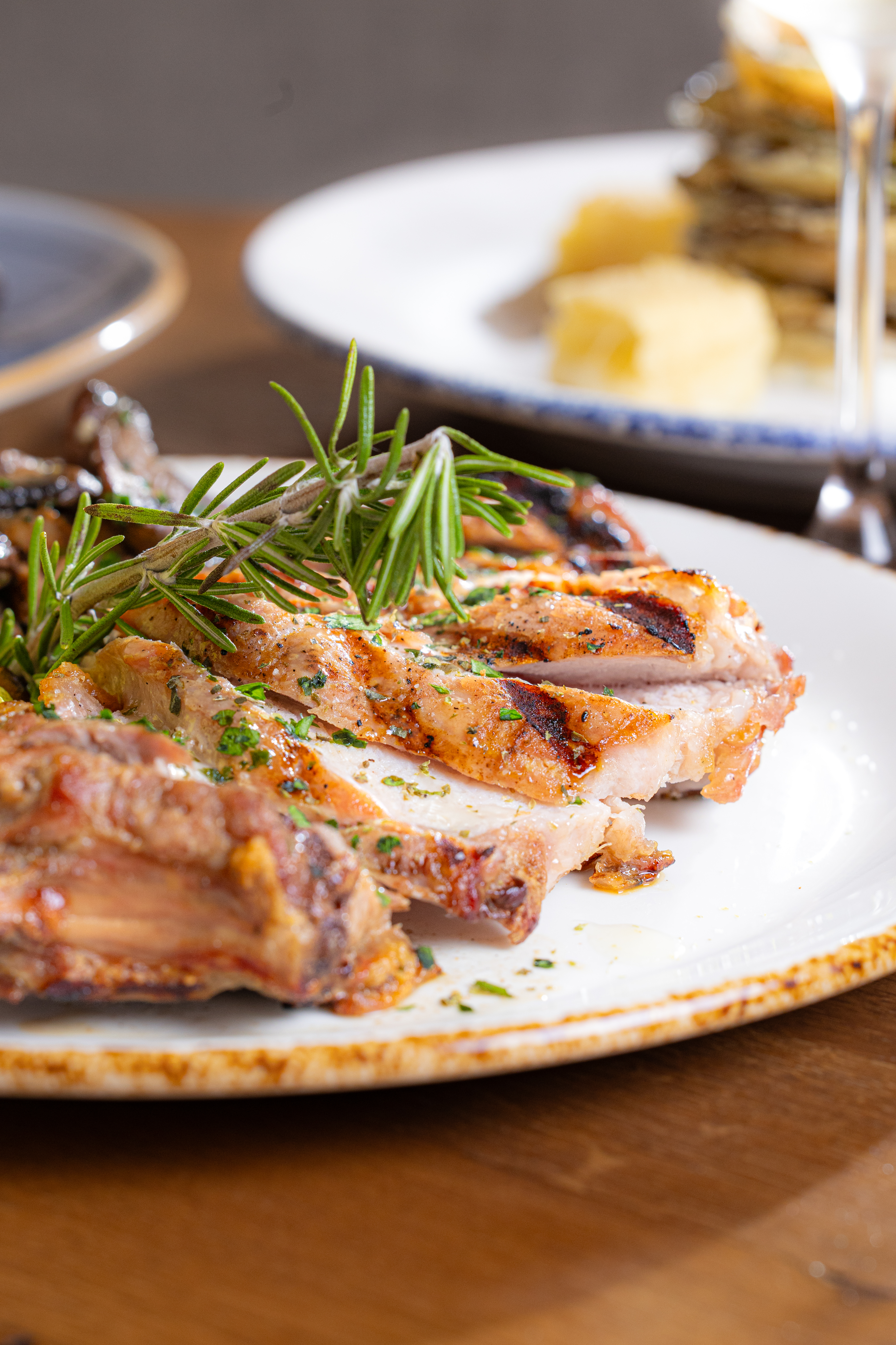 a close up of a plate of food on a table