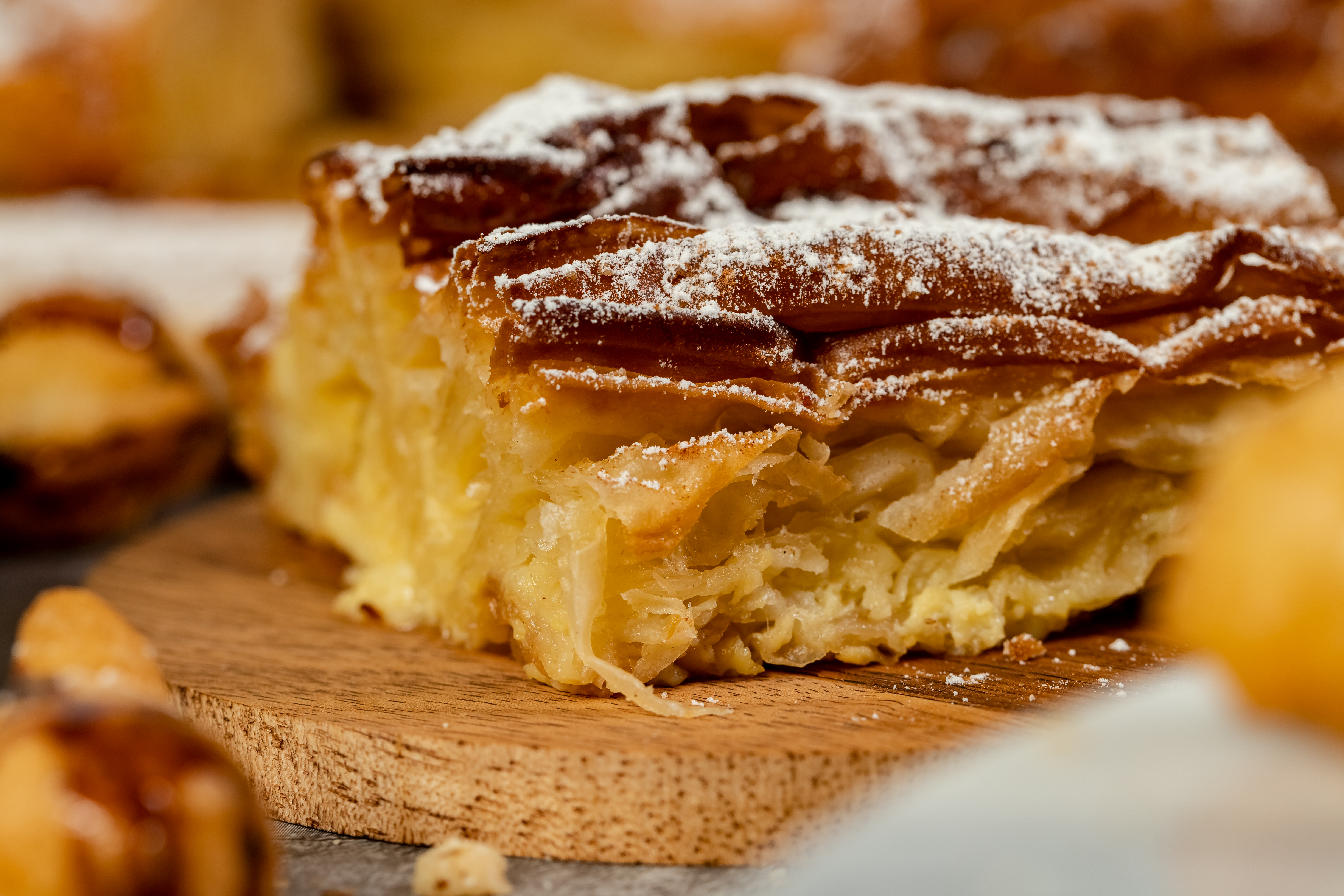 a close up of a piece of food