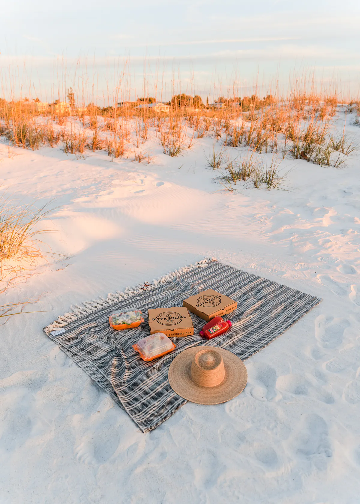a table full of snow