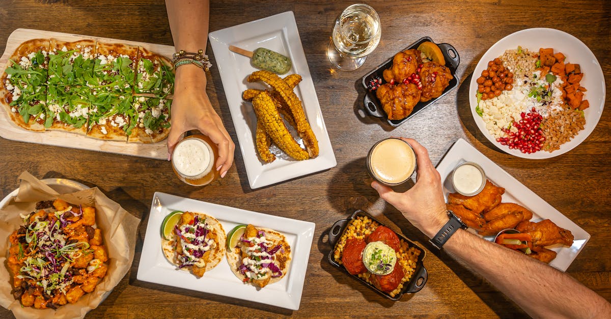 a bunch of food sitting on a table