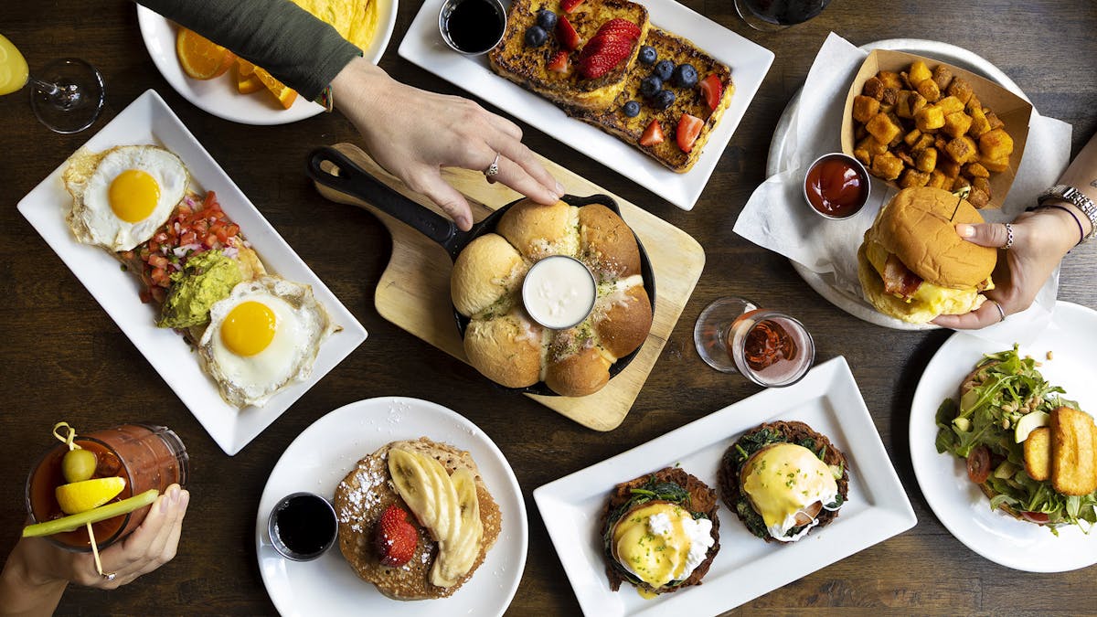 a bunch of different types of food on a plate