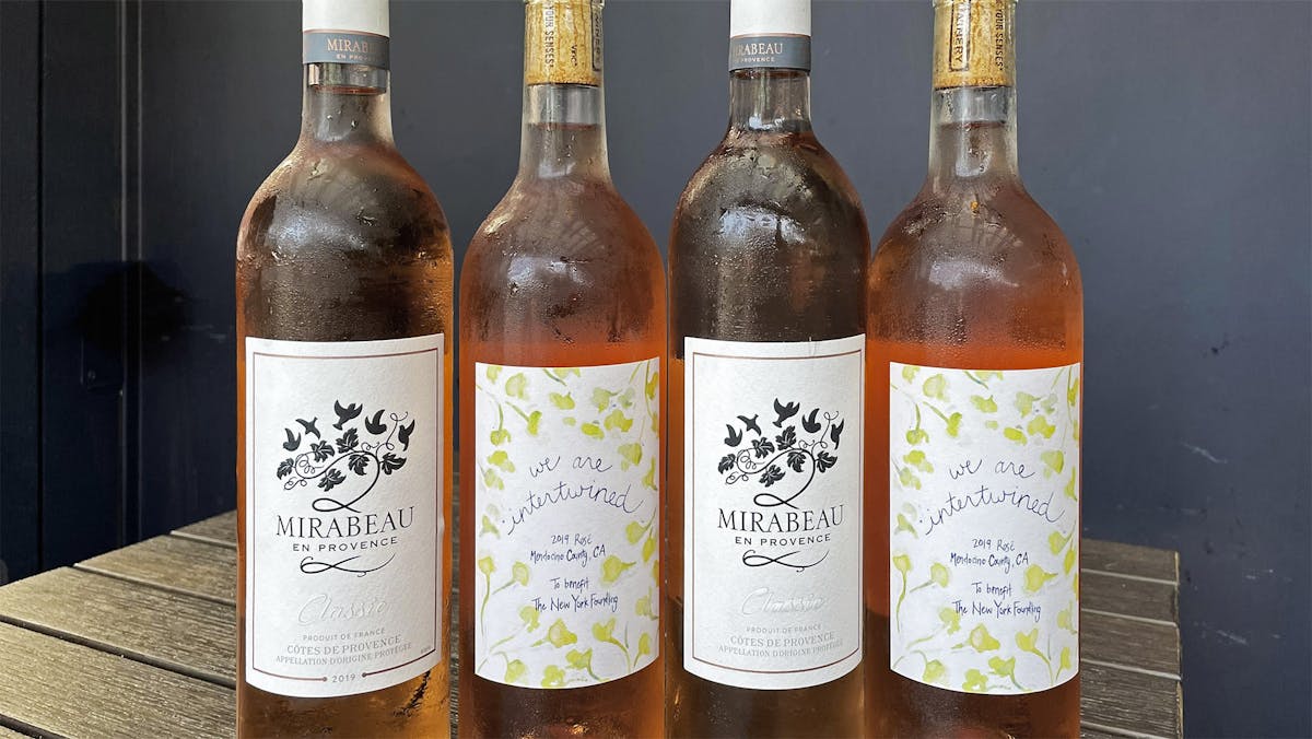 bottles of rosé wine