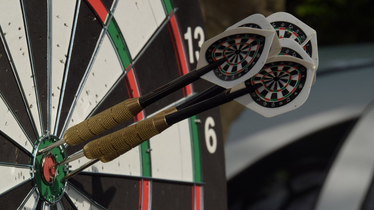 a close up of a dart board at Rivercrest in Astoria