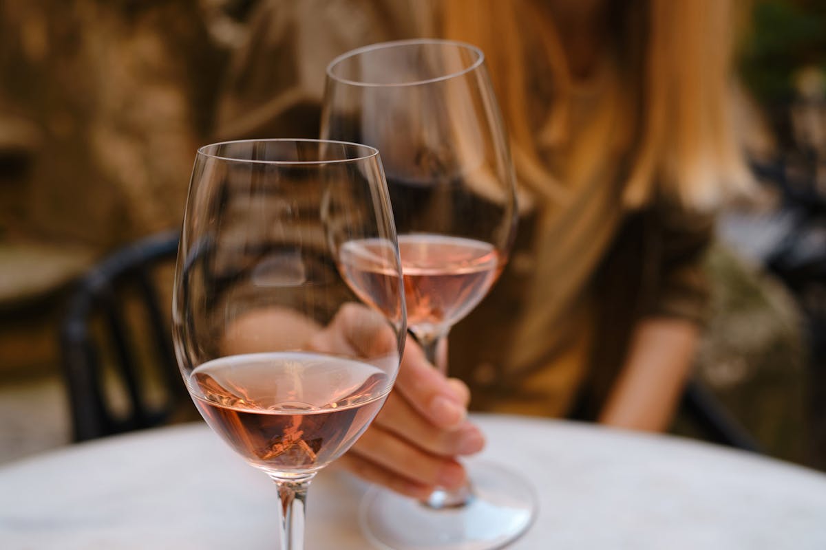 a close up of a wine glass