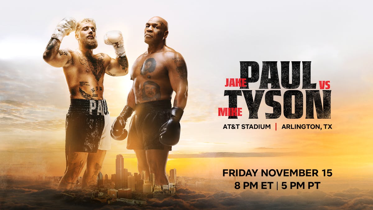 Watch Jake Paul vs. Mike Tyson on Friday, November 15th at 8 pm at Rivercrest in Astoria.