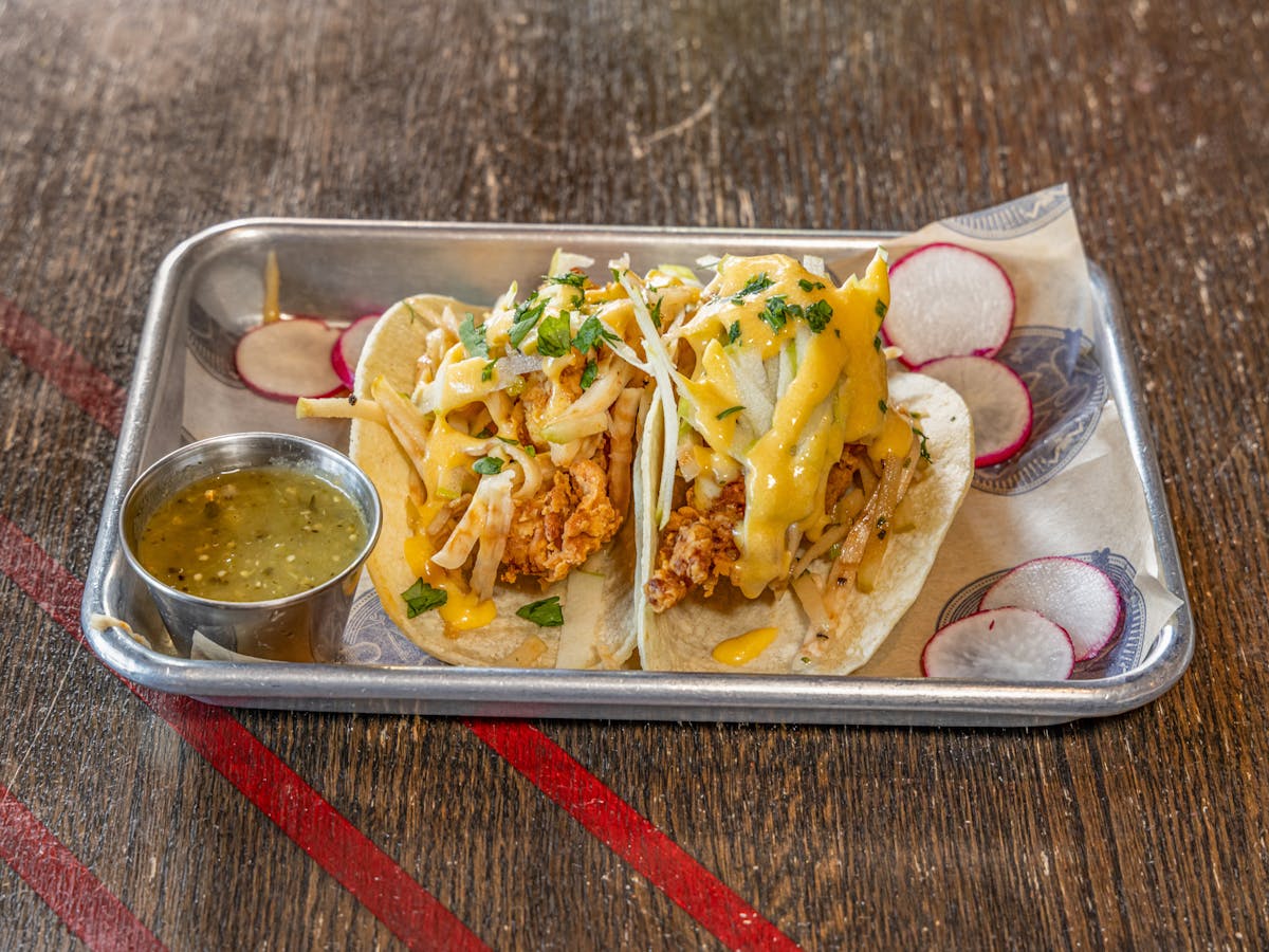 a tray of food on a plate