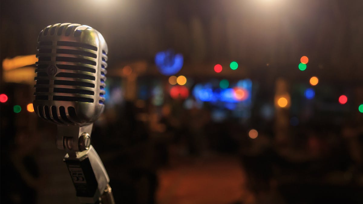 a close up of a microphone