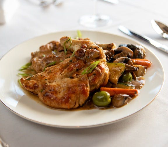 a plate of food on a table