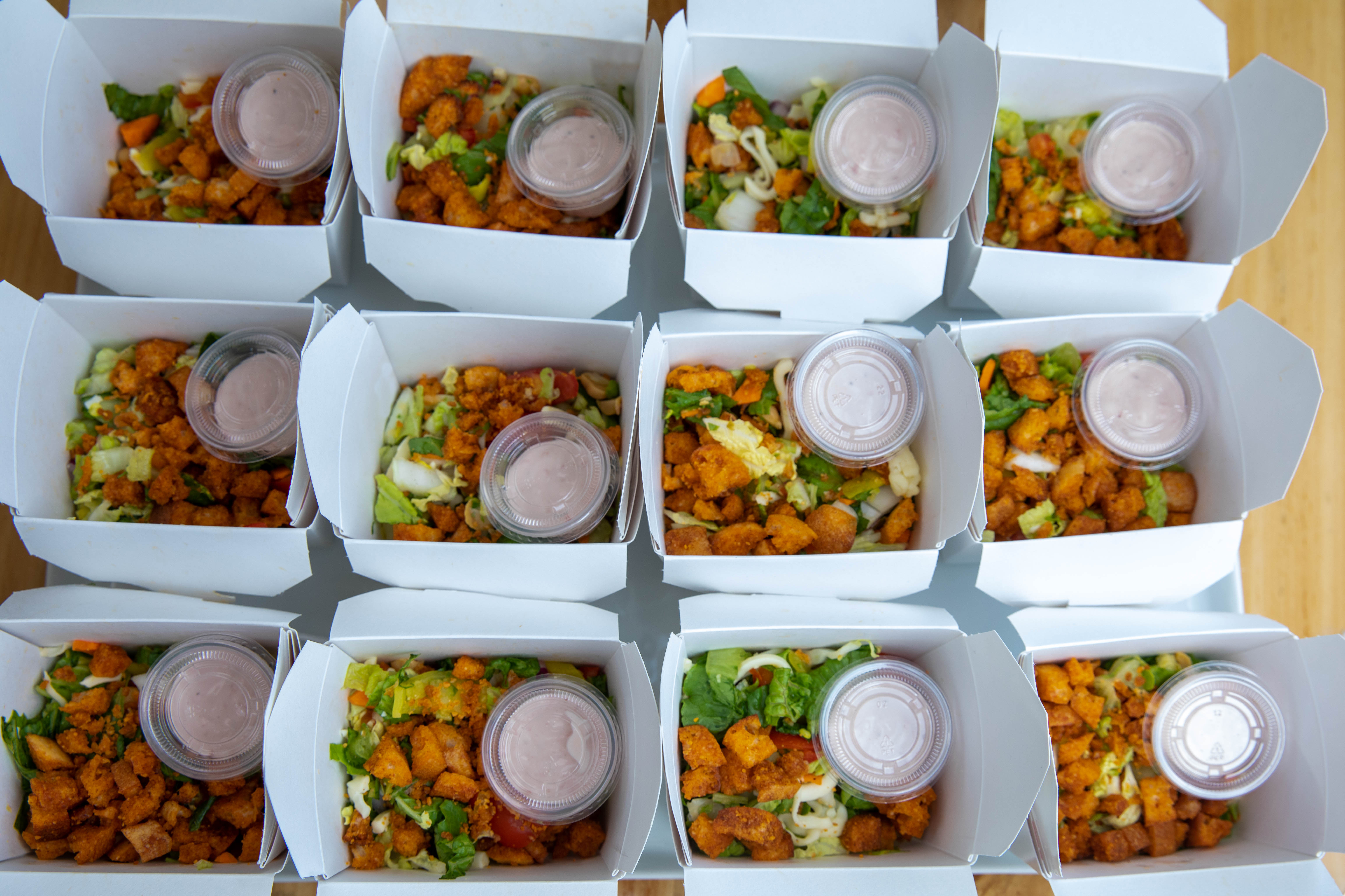 a bunch of food on a table