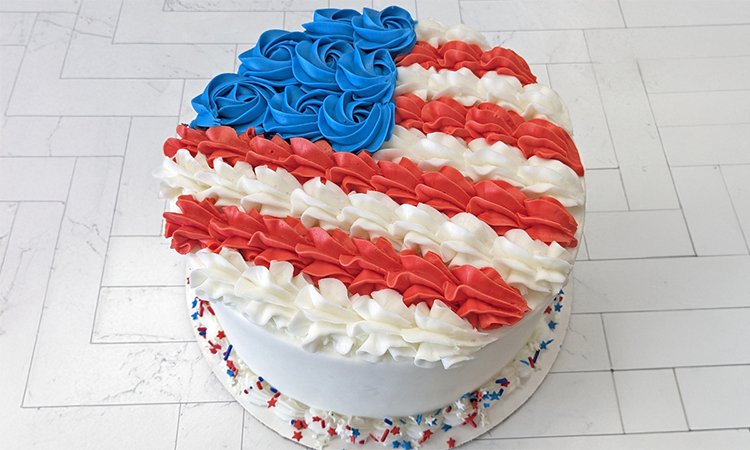 USA Flag Cake, 4th of july cake, patriotic cake