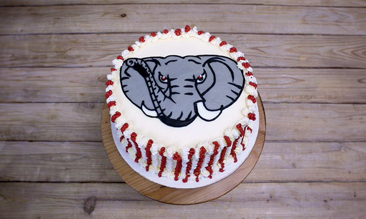 Mascot Elephant Cake- Alabama Cake, Roll Tide, University of Alabama