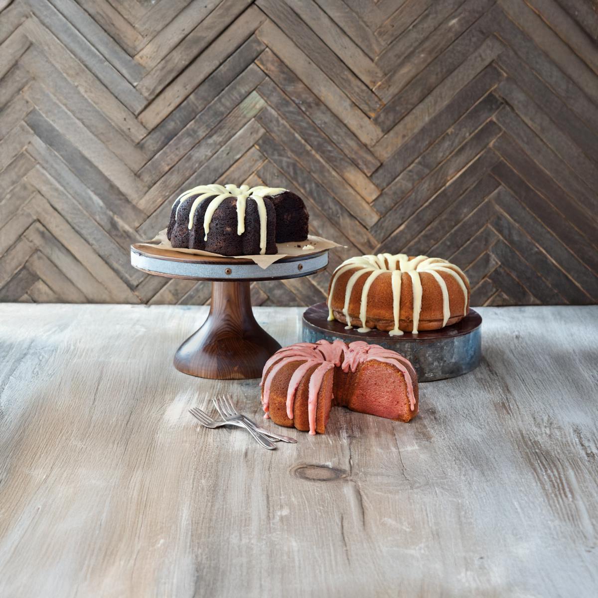 Strawberry, chocolate, old fashioned bundt cake