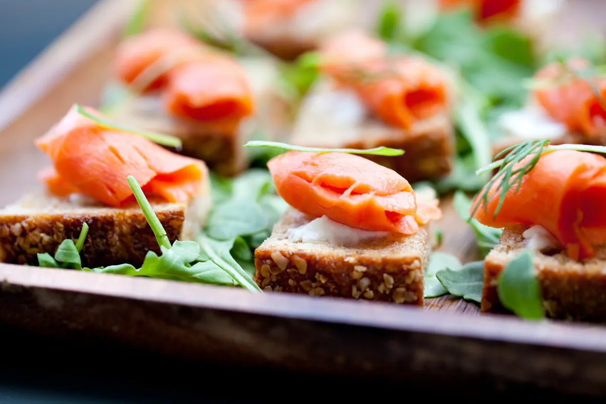 a close up of food