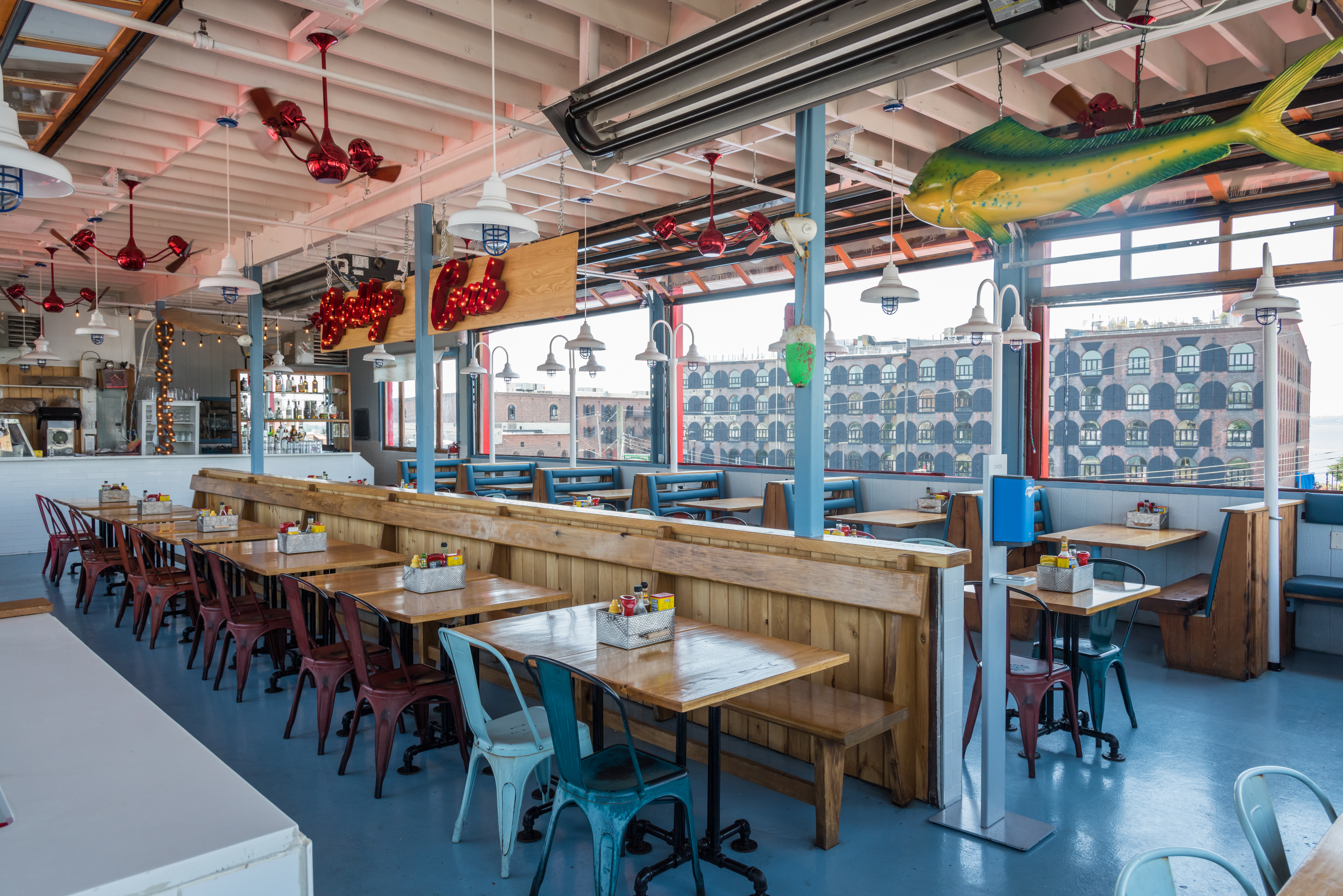a group of people sitting at a table