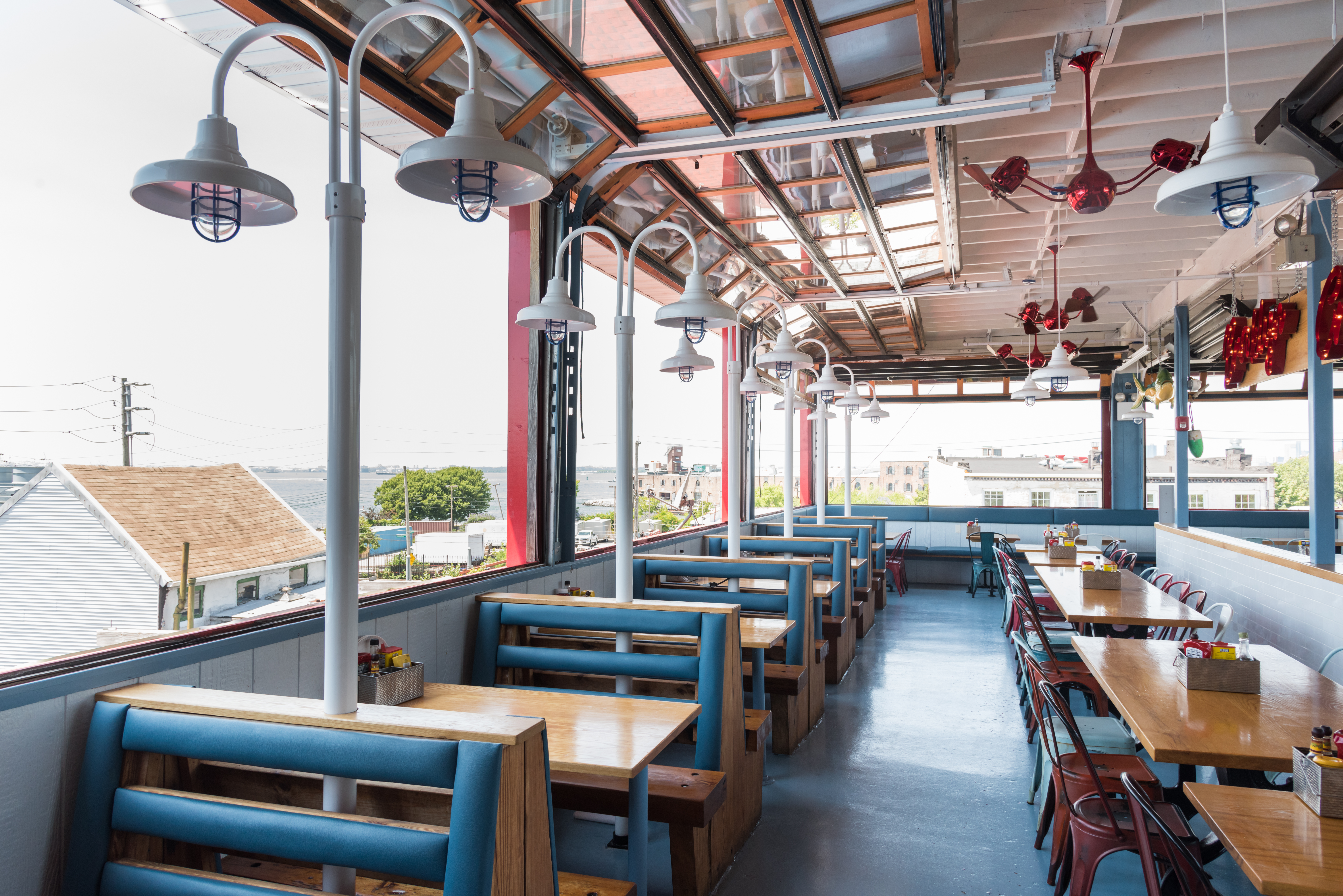 a chair sitting in front of a building