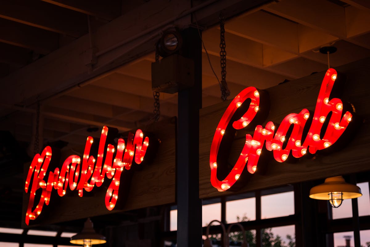 a sign above a store