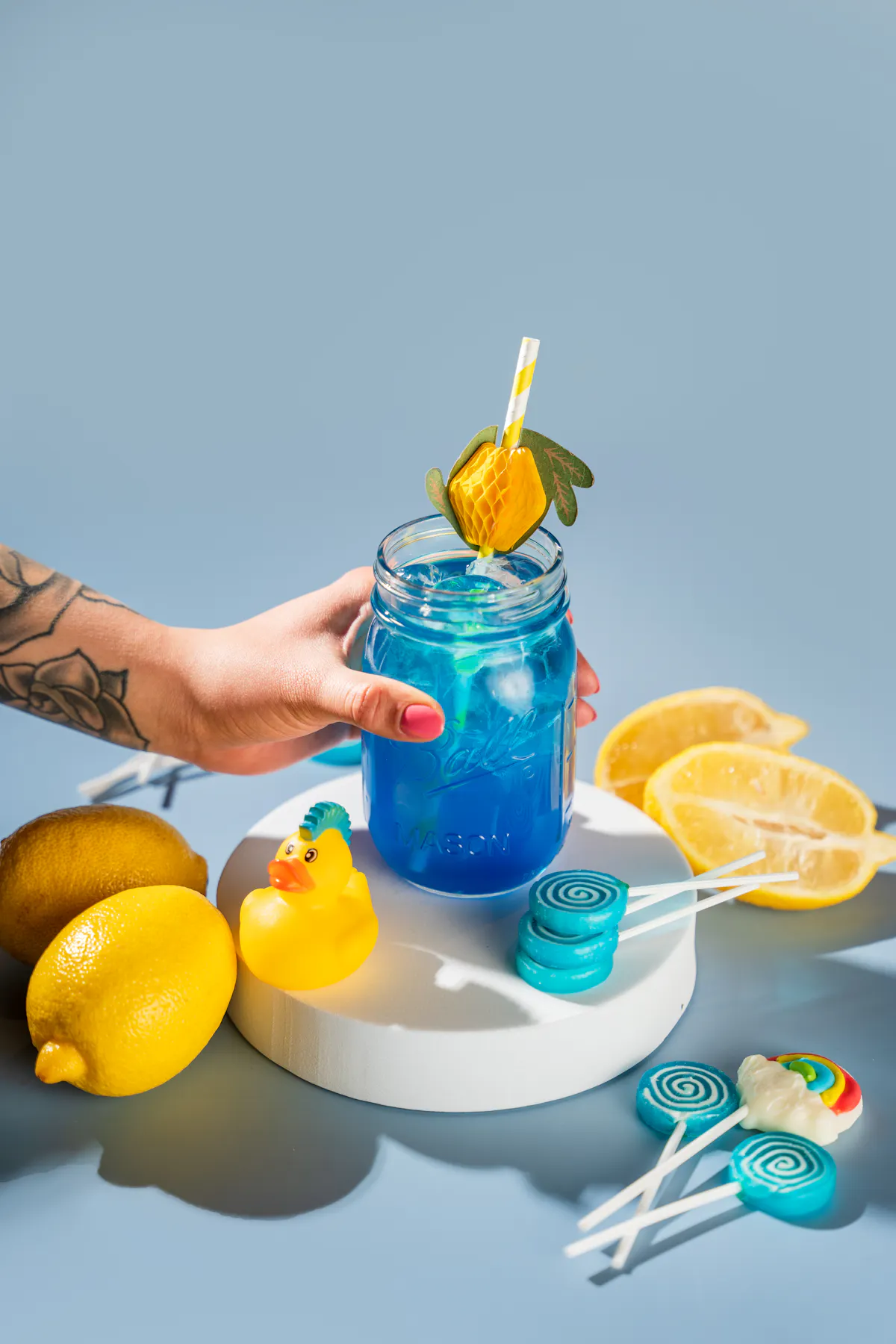 a blue drink