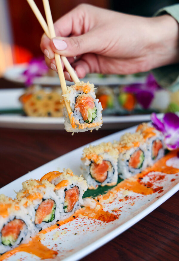 a plate of food with a fork
