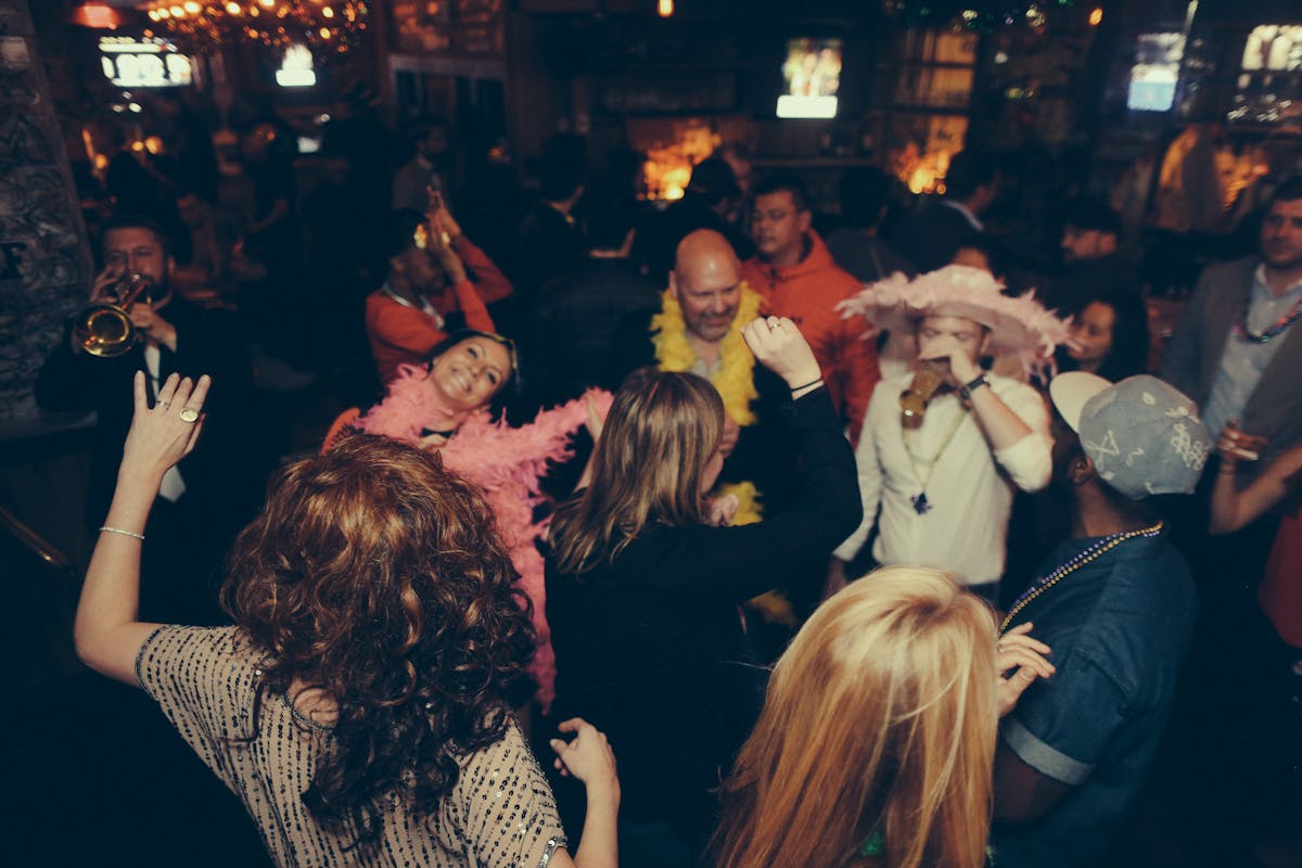 People Celebrating - Mardi-Gras Ball 2017 at Treadwell Park