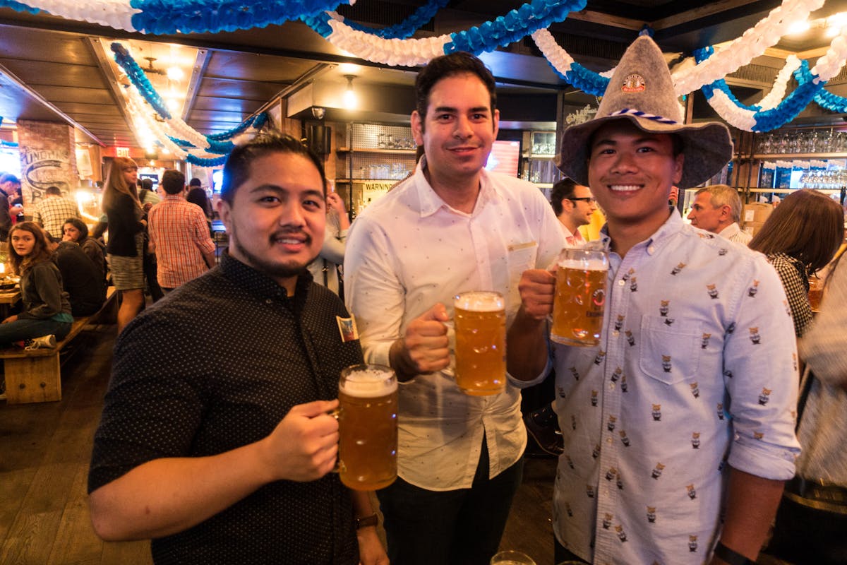 People Toasting - OktoberFest 2016 at Treadwell Park