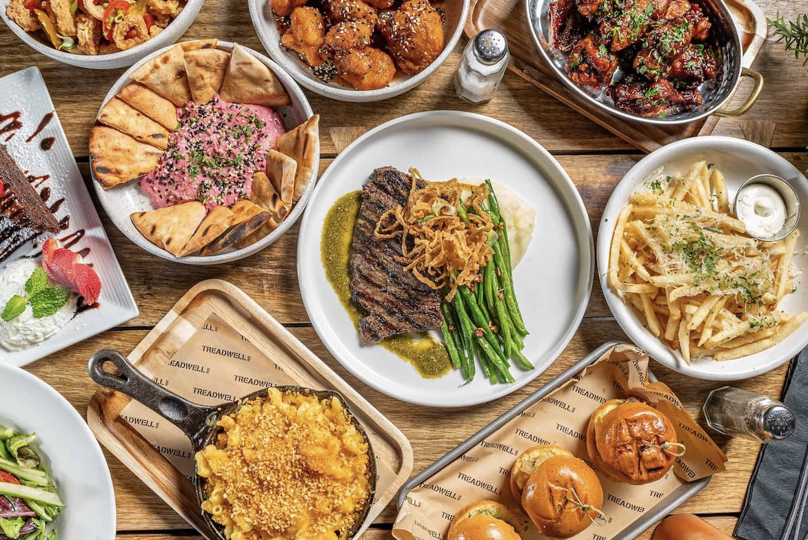 a bowl filled with different types of food on a table