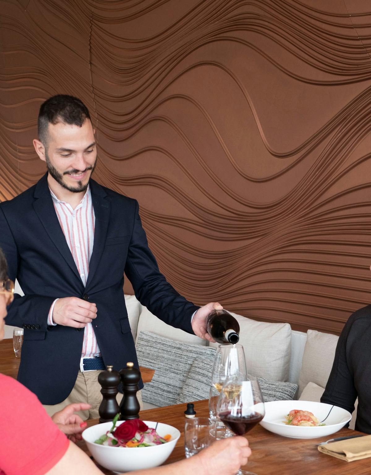 a man and a woman sitting at a table