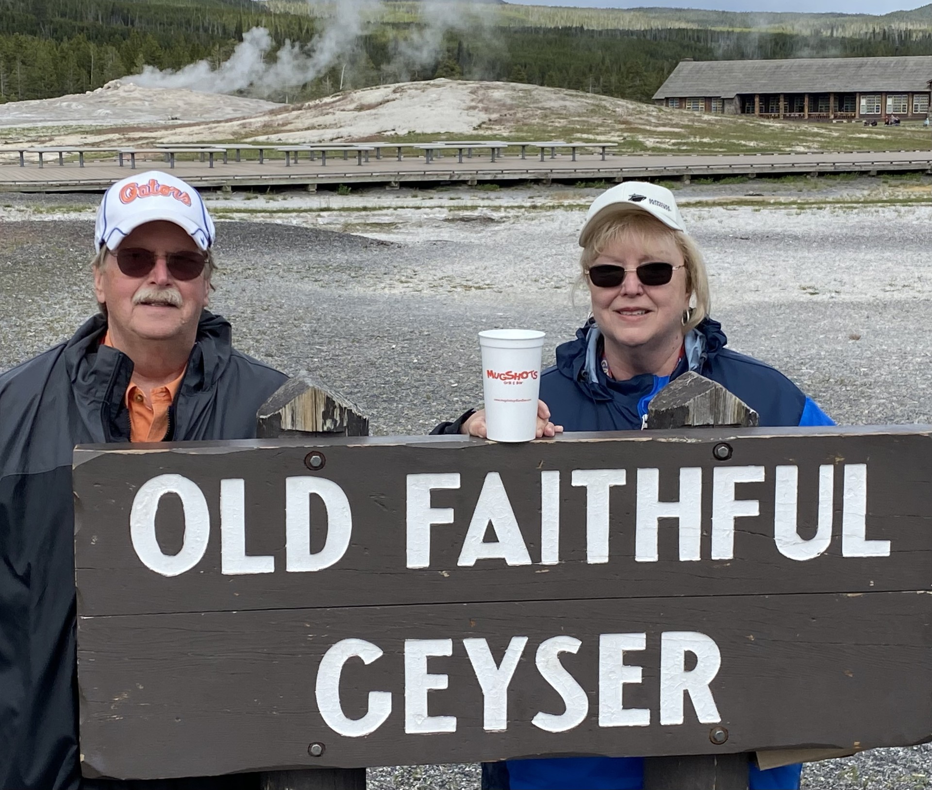 a man holding a sign