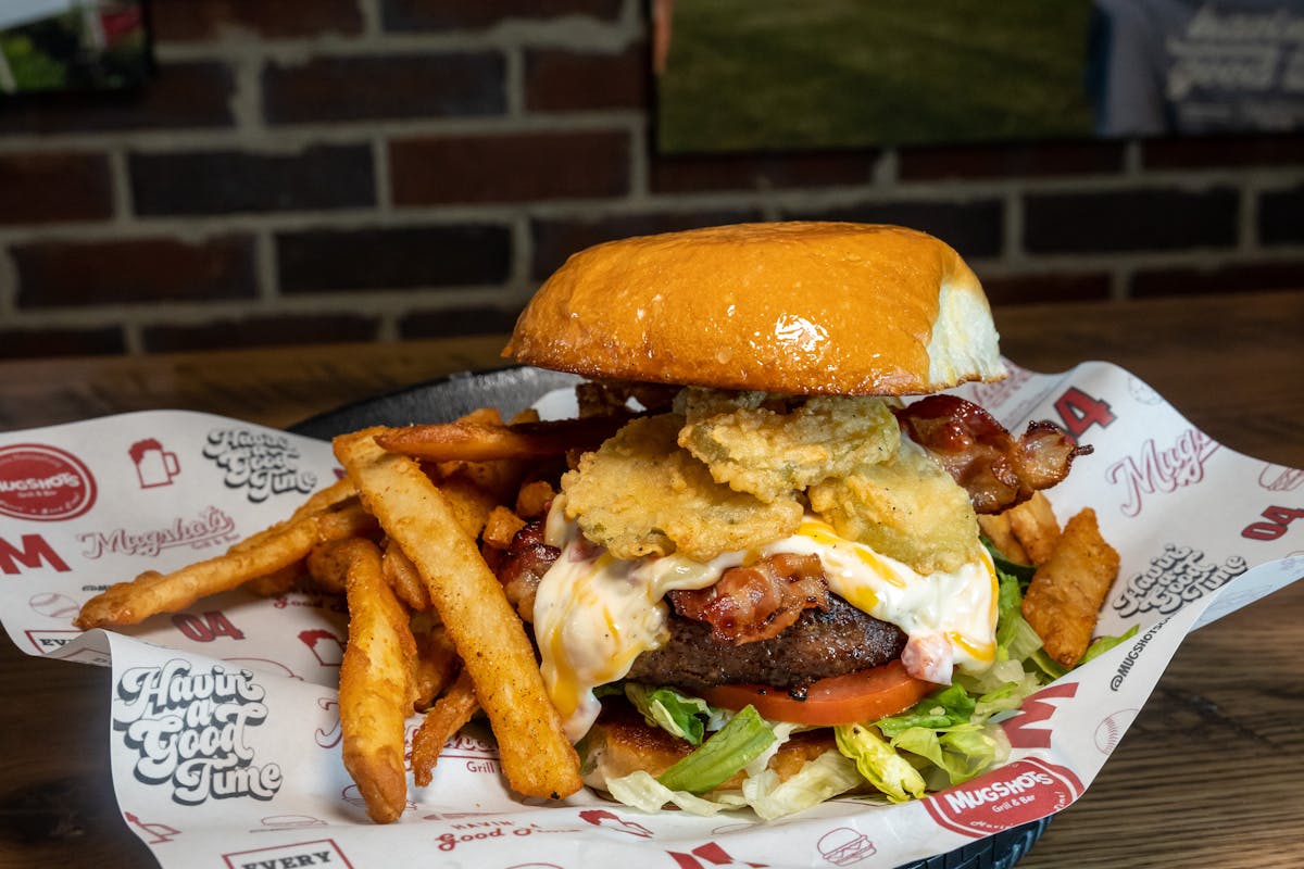 a burger and fries