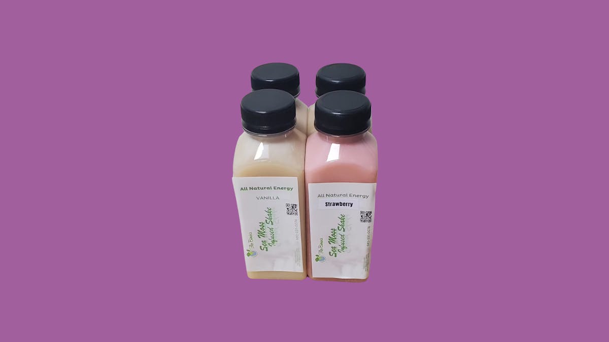a close up of bottles