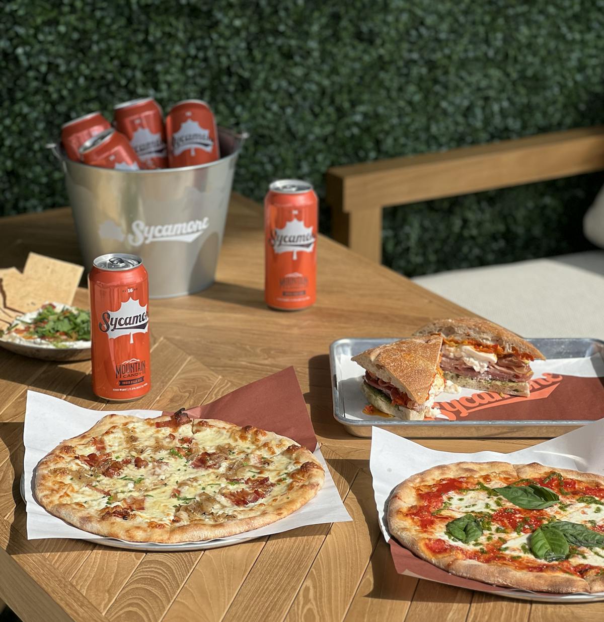 a pizza sitting on top of a table