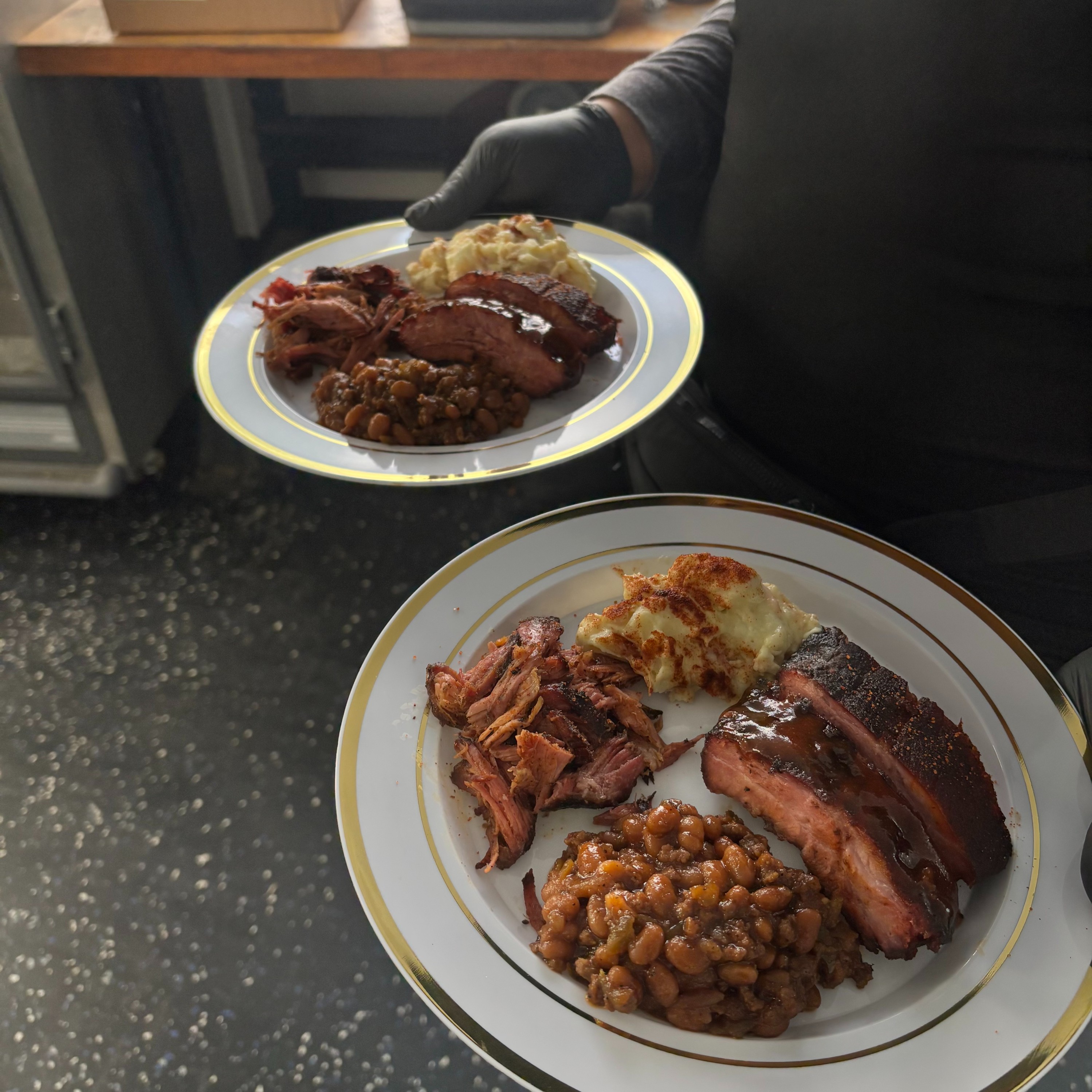 a plate of food on a table